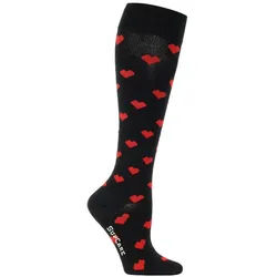 SupCare Stützstrümpfe schwarz mit roten Herzen 1 Pk Unisex