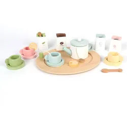 Kinderküchenzubehör Teeservice , Multicolor , Holz , 25.7x8x21.8 cm , Spielzeug, Kinderküchen