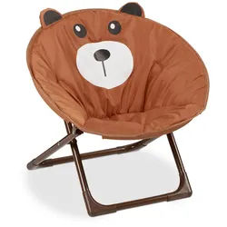 Relaxdays Moonchair , Braun , Textil, Metall, Kunststoff , Tiere , 50x47x48 cm , Babymöbel & Kindermöbel, Babyzimmer, Kindersessel & Kindertische