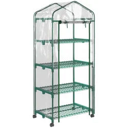 Outsunny Foliengewächshaus, Stahl, Transparent , Metall , 50x165x69 cm , Gartenzubehör, Hochbeete