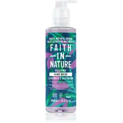 Faith In Nature Lavender & Geranium natürliche Flüssigseife für die Hände mit Lavendelduft 400 ml