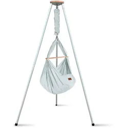 Schmusewolke Federwiege , Weiß, Hellgrau , Metall, Kunststoff, Textil , Höhe ca. 4 cm , 135x194x135 cm , wendbar,Feder mit Sicherheitsseil , Baby & Kindermöbel, Babyzimmer, Babybetten, Stubenwagen & Babywiegen