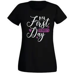 G-graphics T-Shirt Damen T-Shirt - My first mother ́s day Slim-fit, mit Frontprint, mit Spruch / Statement, zum Muttertag schwarz L