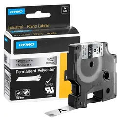 Dymo Beschriftungsband »RHINO 18486« 12 mm x 5,5 m schwarz, 1.2 cm