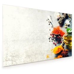 Primedeco Küchenrückwand Küchenrückwand Spritzschutz Glas mit Motiv Auswahl an Gewürzen 60 cm x 40 cm