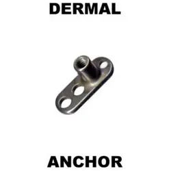 Order & Smile Schmuck Piercing-Implantat Dermal Anchor Platte aus Titan mit drei Löchern silberfarben