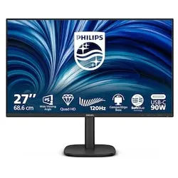 Philips 27B2U3601 27 Zoll QHD IPS Office Monitor 16:9 120 Hz DP/HDMI/USB-C PD90W/LAN Docking