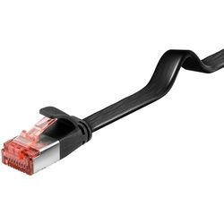 LAN/Netzwerkkabel 6 Flach-Patchkabel, U/FTP, Schwarz, mit 2x RJ45 Steckern