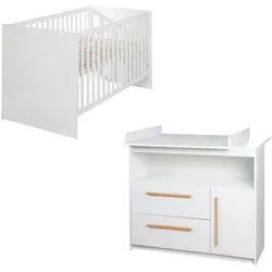 Roba Babyzimmer-Set Lilo 2-teilig , Weiß , Holzwerkstoff , 1 Fächer , 117.5x103x144 cm , Babymöbel & Kindermöbel, Babyzimmer