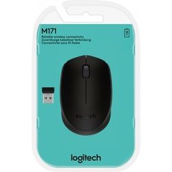 Logitech Maus M171, Wireless, schwarz Optisch, 1000 dpi, 3 Tasten, Retail