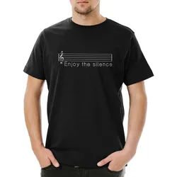 Urban Backwoods Print-Shirt Enjoy The Silence Herren T-Shirt Musiker Club Techno DJ Djane Audio (1-tlg) Stille Music Fun Music schwarz 2XL
