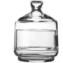 WestCraft Vorratsdose Glück im Glas - Bonboniere 3-stöckig, Bonbondose, für Süßigkeiten, Glas, (1-tlg), transparent, Bonbonglas mit Glas Deckel, Vorratsglas wie im Kiosk weiß 285 ml | Ø 9 cm x 17 cm