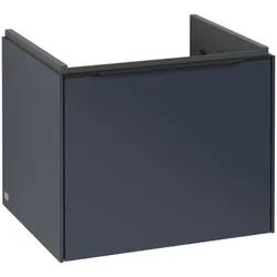 Villeroy & Boch Subway 3.0 Waschbeckenunterschrank, 1 Auszug, 523x429x448mm, C57901VQ, Farbe: Front/Korpus: Marine Blue, Griff: Volcano Black