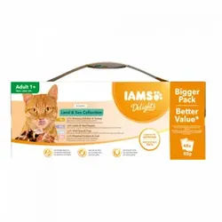 Iams Delights Land & Sea Collection 48 x 85g Beutel Katzenfutter 48 x 85 g Gelee