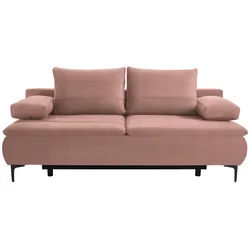 Novel Boxspringsofa , Rosa , Textil , Füllung: Schaumstoff , 204x93x100 cm , Stoffauswahl, Schlafen auf Sitzhöhe , Wohnzimmer, Sofas & Couches, Sofas, Textilsofas