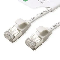 ROLINE GREEN U/FTP Patchkabel Cat.6A (Class EA), LSOH, slim, weiß, 2 m