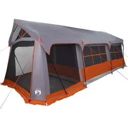 vidaXL Tunnelzelt Familienzelt Grau und Orange 620 x 322 x 240 cm Polyester, (1 tlg) grau