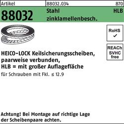 Keilsicherungsscheibe R 88032 HLB-18 Stahl zinklamellenb. breit 100 Stück