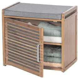 Wenko Schuhbank mit Sitzpolster »Bahari Bambus« 2 Böden braun, 50x45x33 cm