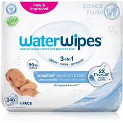 WaterWipes Baby Wipes 4 Pack sanfte Feuchttücher für Kleinkinder 4x60 St.