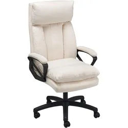 Mid.you Chefsessel , Beige , Holz, Metall, Kunststoff, Textil , Pappel , Sperrholz , Drehkreuz , 66x114-122x71 cm , Sitzfläche 360° drehbar , Büromöbel, Bürostühle, Chefsessel