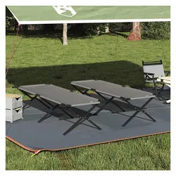 vidaXL Feldbett Klapp Schlafbett fürs Camping 2 pcs Grau 210 x 80 x 46 cm grau
