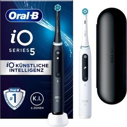 Oral-B Elektrische Zahnbürste »iO 5 Duopack«, 2 St. Aufsteckbürsten Oral-B Matt Black/Quite White
