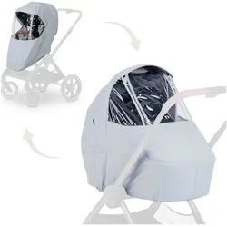 Hauck Regenverdeck 2in1 Pushchair Raincover Grey, für Babywanne und Buggysitz weiß