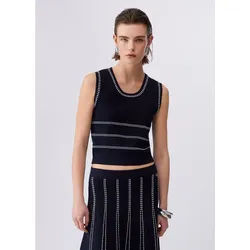 Liu Jo Stricktop - Top Damen - Damen Top - Strickoberteil - Crop Top Damen blau S