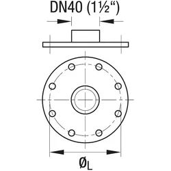 Flanschplatte mit Dichtung Emailliert 180 mm Muffe DN 40 (1 1/2``)