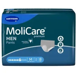 MoliCare® Premium MEN PANTS Inkontinenzslip, 7 Tropfen, Inkontinenzhose zur Anwendung bei leichter Blasenschwäche, 1 Beutel = 8 Stück, Größe M, Bauchumfang 80 - 120 cm