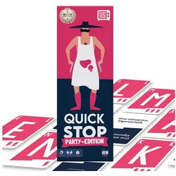 ATM GAMING Spiel QuickStop - Das Buchstaben-Duell - Familien-Edition, Partyspiel, Kartenspiel, Reisespiel, Gesellschaftsspiel