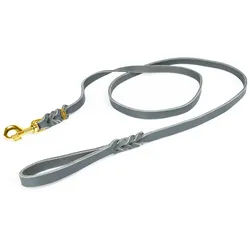 CopcoPet Hundeleine Fettlederleine mit Handschlaufe, Leder grau 1 m | 1,2 cm