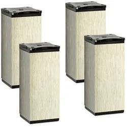SO-TECH® Möbelfuß QUEBEC Edelstahloptik, höhenverstellbar Aluminium, (4-St), Höhe 100 mm (10 mm) 40 x 40 mm, für feststehende Möbel silberfarben 4 cm x 10 cm x 4 cm