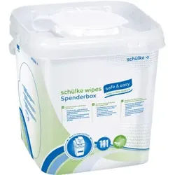 Schülke wipes safe&easy Spenderbox/ Spendereimer, Behälter ohne Verschluss für den Einsatz von schülke Flächendesinfektionstüchern, 1 Spenderbox, unbefüllt "bag-in-box system"