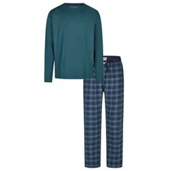 Phil & Co. Schlafanzug Herren Pyjama mit Flanell Hose (2 tlg) Baumwolle blau|grün XXL / 56