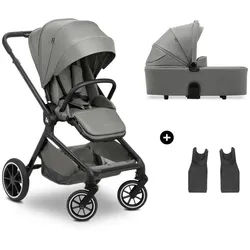 Hauck Kombikinderwagen , Grau , Metall, Kunststoff, Textil , 61x105x100 cm , EN 1888, UV 50+ , Federung, 5-Punkte-Gurt, für Babyschale geeignet, Griff in Lederoptik, Transportsicherung, Sitz umsetzbar, Teleskopgriff , Baby on Tour, Kinderwagen, Kombikinderwagen