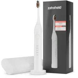 Zahnheld Elektrische Zahnbürste Schallzahnbürste Gero mit Etui weiß, 5 Putzmodi, Zahnpflege, Mundpflege, Reisezahnbürste, Zahnbürste mit Schall, USB Ladestation weiß