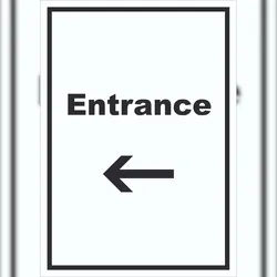 HB-Druck Entrance Schild mit Text und Richtungspfeil links Eingang hochkant A3 (297x420mm)