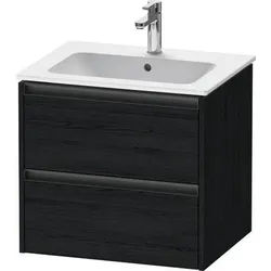 Duravit Ketho.2 Waschtischunterbau wandhängend Eiche Schwarz Matt 610x480x550 mm - K25262016160000 K25262016160000
