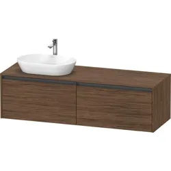 Duravit Ketho.2 Konsolenwaschtischunterbau wandhängend Nussbaum dunkel Matt 1600x550x459 mm - K24889 K24889L21210000