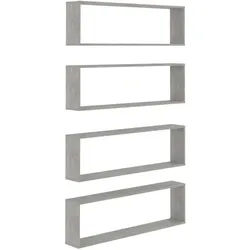vidaXL Würfelregale 4 Stk. Betongrau 100x15x30 cm Holzwerkstoff
