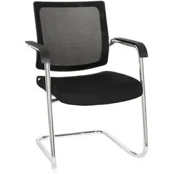 Mid.you Besucherstuhl , Schwarz , Textil , Kufe , 48x90x58 cm , stapelbar, ergonomische Rückenlehne , Büromöbel, Bürostühle, Besucherstühle