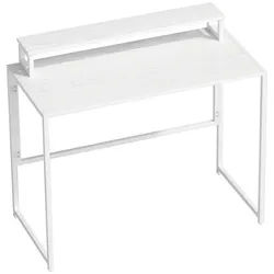 Homcom Schreibtisch Klappbar Computertisch mit Monitorhalterung, 100 x 48 x 87,5 cm , Weiß , Holzwerkstoff , Rechteckig , eckig , 48x87.5x100 cm , Büromöbel, Schreibtische, Schreibtische