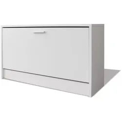 vidaXL Schuhschrank NA Schuhregal Schuhschrank Flurschrank Schuhbank Weiß 80x24x45 cm silberfarben