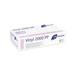 Meditrade® Vinyl 2000 PP Untersuchungshandschuh, Einmalhandschuh, Gepudert, unsteril, 100% DEHP-frei, 1 Packung = 100 Stück, Größe S
