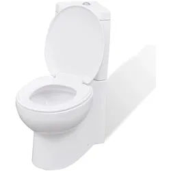 Helloshop26 - Eck-Toilette aus Keramik mit WC-Becken und Sitz weiß 02_0003559