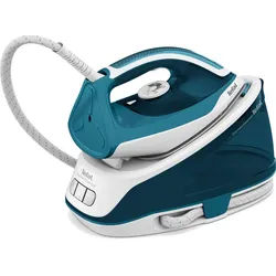 Tefal Dampfbügelstation Express Essential, 2200 W, Xpress Glide Bügelsohle, Calc Clear, 1400 ml Wassertank, 5,2 Bar, Dampfstoß: 280 g/Min., Dauerdampfmenge: 120 g/Min., SV6115 weiß