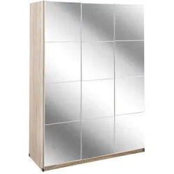 priess Kleiderschrank Malaga mit Spiegelfront beige 139 cm x 193 cm x 54 cm