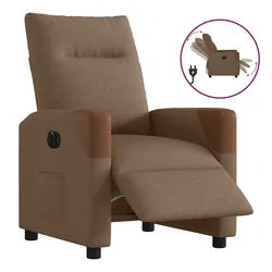 vidaXL Relaxsessel, Relaxsessel Elektrisch Braun Stoff